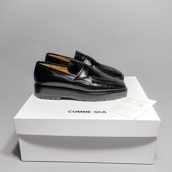 Comme Sea Shoes - Black Square Loafers